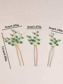 3件套女士手工仿珍珠发夹套装，新娘头饰，适合婚礼、派对、聚会、情人节等场合佩戴