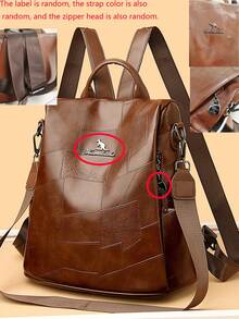 高品质真皮经典女士背包、手提包、旅行包、书包，适合返校季使用 - 棕色 - 查看 10