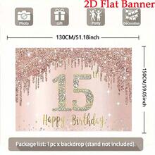 Decoración para el 15º cumpleaños, pancarta con fondo fotográfico para fiesta de los 15 años, fondo de fotografía del dulce 15 cumpleaños - Rosa - Ver 10