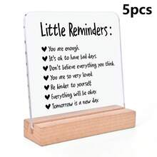 Letrero de acrílico inspirador con soporte de madera - Placa con cita motivacional para el hogar, oficina, estudio, cumpleaños, boda, graduación - Decoración de pared elevadora