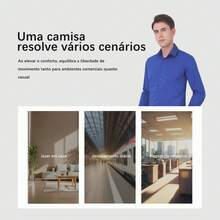 Men's Slim Fit Dress Shirt - Anti-Wrinkle, Anti-Wrinkle And Breathable Elegant Collar | Soft Touch | Machine Washable Comfortable For Work And Events - Azul real - Ver 8