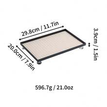 1 pièce Plateau de vanité tressé avec support en acrylique de forme diamant, disponible en blanc, noir et marron, polyvalent pour les parfums, les rouges à lèvres, les bougies, l'affichage des bijoux et à des fins décoratives