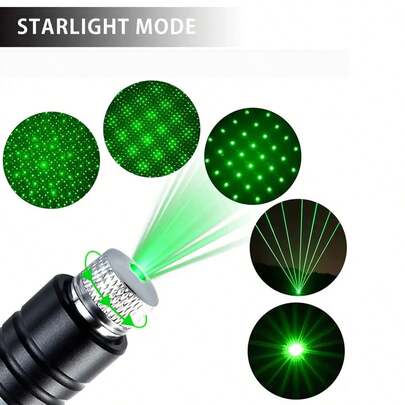 1 件 USB 可充电激光笔可充电手柄灯激光笔绿色 LED 指针用于工程指示器，非常适合夜间和户外活动，露营实用工具 - 完美的礼物