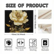 Set de 1/4/10 buc. alergător de masă cu model floral platinat și șervețele, alergători din material textil pentru decorul mesei de sărbători, decor pentru casă, cadouri, set de alergători de masă și șervețele potrivite pentru sărbători în interior și în exterior, petreceri sezoniere, decor pentru masa de bucătărie și sufragerie, decorare pentru masa de petrecere, alergători de masă pentru camera de acasă