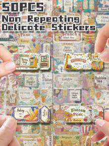 Bộ 50 miếng dán phẳng 2D theo chủ đề vé tưởng tượng bằng nhựa vinyl không lặp lại, trang trí tinh tế, có thể tháo rời, không để lại cặn, hoàn hảo cho quà tặng mùa tựu trường, phần thưởng lớp học, quà tặng Giáng sinh, quà tặng Halloween, quà tặng ngày lễ, trang trí tiệc tùng & nhà cửa, quà tặng sinh nhật, máy tính xách tay, hành lý ô tô, xe tay ga, sổ tay, cốc, máy tính bảng, sổ tay, bình nước, ốp điện thoại, in độ phân giải cao, màu sắc sống động, quà tặng thú vị cho học sinh, thanh thiếu niên, nhân viên văn phòng - mặc định - Xem 8