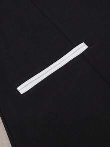 Áo khoác Blazer cổ điển màu tương phản cỡ lớn, phù hợp mặc đi làm, đi chơi, mặc hàng ngày - màu đen - Xem 5