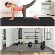 48-Pack EVA Foam Interlocking Mats, Black/Gray Gym Puzzle Tiles, Home Workout Floor Protector, 12.2 X 12.2 X 0.5Inch - Xám - Xem 6