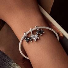 WOSTU 1件925纯银可爱动物宠物吊坠，柯基犬、西施犬、腊肠犬串珠吊坠，适合搭配手链、项链、DIY首饰、礼品 - 彩色 - 查看 9