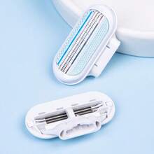 Women's Hair Removal Kit - 3-Ply Manual Razor With 4 Replaceable Blades | Suitable For Shaving The Bikini Line, Legs, And Underarms | Safe And Painless Manual Razor | Ergonomic Handle For Smooth Gliding | Skin-Friendly Design | Women's Shaving Kit For Silky-Smooth Skin - 彩色 - 查看 4