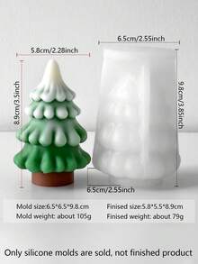 圣诞松树硅胶模具，3D立体造型，适用于手工蜡烛制作，设计精巧，易于拆卸和清洗，适合蜡烛批量生产，兼容石膏雕塑和创意绘画，是DIY爱好者的灵感来源，也是手工和艺术课程的理想教学工具，激发无限的想象力和创造力，可用于装饰花园、水族箱、家庭办公室、卧室、玄关等。这款硅胶模具易于拆卸和清洗，是家居装饰、圣诞装饰、房间装饰和圣诞礼物的理想之选。 - 白色 - 查看 13