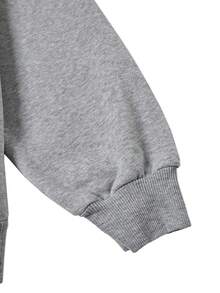 女式黑色万圣节骷髅字母图案印花宽松长袖卫衣秋冬时尚节日落肩套头衫 - 灰色 - 查看 4