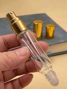 2pcs 0.34oz Dual-Purpose Perfume Spray Bottles With Rollerball - Made Of Clear Glass, Refillable, Portable And Practical, Ideal For Travel And Office, Includes Fragrance And Skincare Mist Bottles, Travel Accessories |   Portable Perfume Dispenser |   Refillable Spray Bottles - 1 - View 8