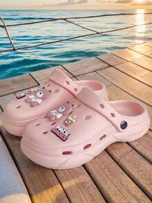 4 Estaciones Nuevas Sandalias Unisex Transpirables de Oso Sin Ojos Beige, Diseño Perforado Suave EVA Antideslizante e Impermeable, Adecuado para Interior/Exterior, Playa, Vacaciones, Cómodo, Duradero, Antibacteriano, Uso Casual Diario