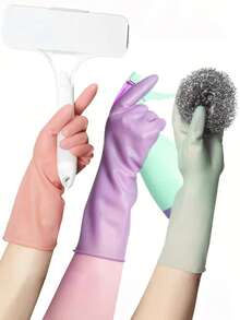 厨房洗碗手套 - 可重复使用的家用清洁手套，灵活耐用，多用途清洁手套，非常适合厨房、浴室、洗衣房 - 彩色 - 查看 8