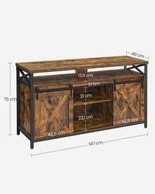 VASAGLE Television Stands & Entertainment Centers - 棕色+黑色 - 查看 6