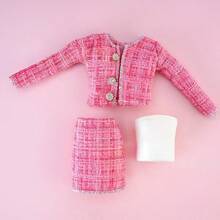 3pcs Fashion Outfit Set (Jacket, Dress), Elegant Style Suitable For 30cm/11 Inch Doll