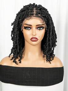 Short Knotless Braided Wigs For Women Box Braid Wig Full Double Lace Bob Braided Lace Wigs
