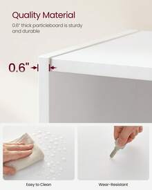 VASAGLE CUSTOS Collection - Bookshelf, 6-Tier Bookcase, Book Shelf, Open Storage Shelf, 9.4 X 23.6 X 63.3 Inches, For Living Room, Home Office, Dinning Room - 雲朵白 - 查看 5