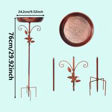 1 件金属喂鸟浴盆，用于花园、庭院、草坪的装饰性地面支架，适用于后院鸟盆、喂鸟，是送给父母、朋友的礼物