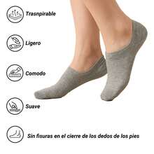 SL.MAX Calcetines tines para mujer, paquete de 12 pares concolores diferentes Blanco, azul, gris y negro, puedes elejis diferentes combinacions o un solo color  tines deportivos ligeros para cualquier deporte. - Gris Claro - Ver 3