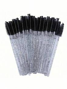 100pcs/70pcs/50pcs/25pcs Disposable Mascara Wands, Eyelash Brushes, Eyebrow Crystal Gloss Eyelash Brushes, Eyelash Extension Makeup Tools - Black - View 20