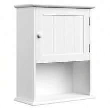 White Wall-Mounted Storage Cabinet – Wall Storage Unit, Space-Saving For Floor - trắng - Xem 4
