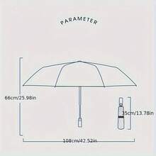 1pc Automatic Open Folding Umbrella, UPF50+ Protection, 32 Steel Ribs Structure, 190T Pongee Fabric, Casual Style, Unisex, Windproof Sunshade Large Umbrella