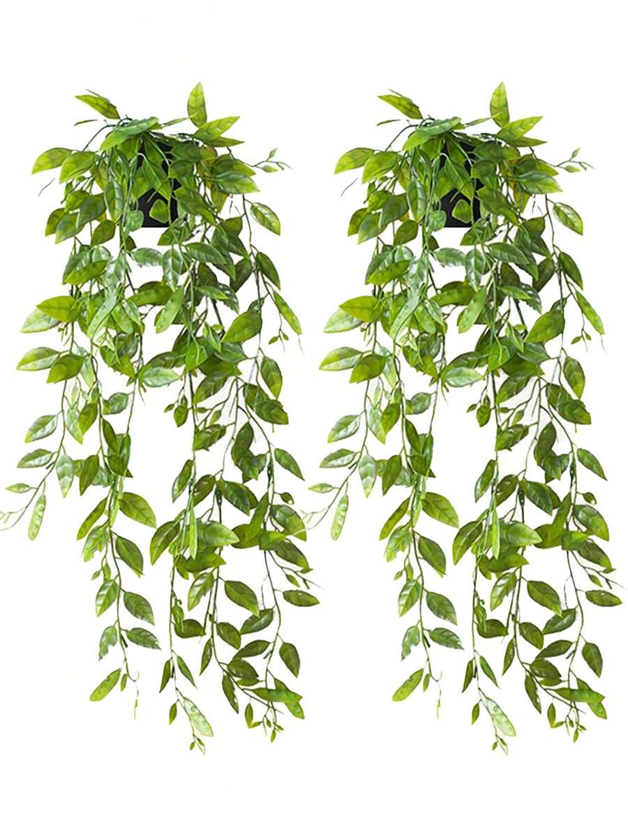 1/2 buc plante artificiale, jardinieră suspendată, decor pentru suport de perete, potrivit pentru interior, exterior, decorare raft sufragerie, decor casă, decor cameră, decorare grădină, decorare perete