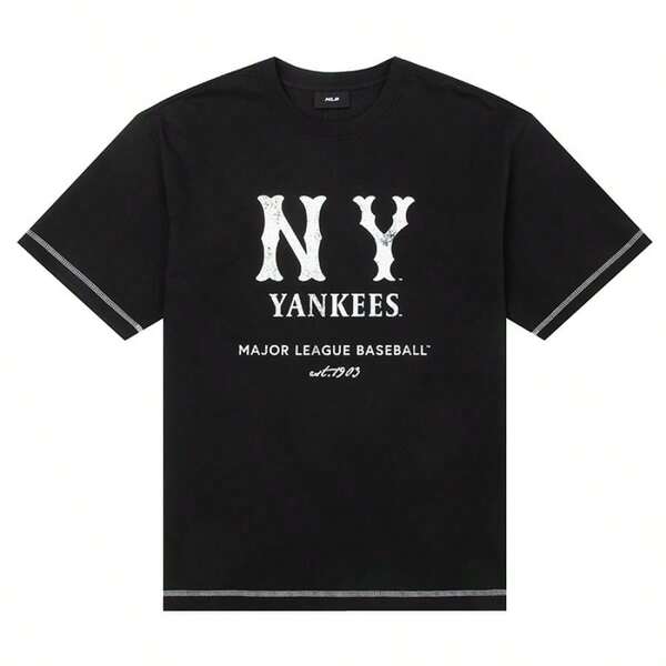 MLB Camiseta de manga corta con logo de Cooper, de corte mega oversize, unisex, cómoda para hacer ejercicio y deportes al aire libre