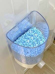 1pc Odorless Clear Plastic Laundry Gel Bead Dispenser - Push To Open, Moisture Resistant Hole-Free Home Storage Container, Laundry Fragrance Bead Organizer, Large Capacity Sealed Dispenser With Measuring Cups For Detergents, Dryer Sheets, Bath & Shower Products And Personal Care Products, Efficiently Organize Laundry Room, Bathroom Storage