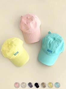 1pc Soft Top Candy Color Stylish Letter Printed Baseball Cap, Women's Breathable Quick-Dry Sun Hat For Outdoor, Spring/Summer