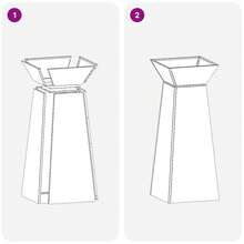 vidaXL Gartenpfeiler Pflanzer 2er Set mit Schale, olivgrün, 40x40x100 cm, aus Stahl.