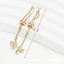 5pcs Copper Micro-Inlaid Zirconia Bracelet Chain Findings, Suitable For DIY Jewelry Making With Various Pendant Elements