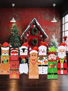 3 件套圣诞堆叠礼盒套装，圣诞场景可堆叠礼盒，带有圣诞老人、雪人、姜饼人、雪人、麋鹿、精灵图案，充满活力的冬季装饰，圣诞派对装饰，圣诞树装饰用品，家居圣诞饰品，圣诞装饰，装饰，冬季装饰，圣诞派对礼品， - 彩色 - 查看 6