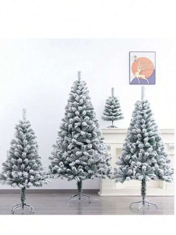 17.72"/47.24"/59.1"/70.87"/82.68" Artificial White Christmas Tree With Realistic Snow - The Artificial Snow May Have Some Shedding, Suitable For Home, Store Or Plaza Display, Indoor Christmas Decoration | Comfortable Holiday Design | Fluffy Branch Texture, Christmas Tree Ornament