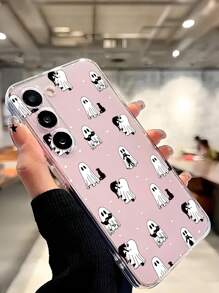 1pc Halloween Ghost Black Cat Polka Dot Soft Phone Case Compatible With IPhone, Honor, Redmi, Galaxy, Phones - Clear - View 7