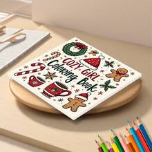 24-Page Christmas Coloring Book: Includes Christmas Wreath, Santa Hat, Candy Cane, Gingerbread Man And More, Christmas Gift, Halloween Gift, Birthday Gift, Party Gift, Anniversary Gift, 7.9*7.9in