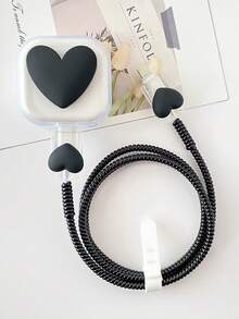 5pcs UK Plug Apple 20W Charger Protective Case Set, Compatible With Apple Foldable 3-Pin Charger Head, 15/16 Data Cable Nan Charger Protector Charger Case Phone Accessories