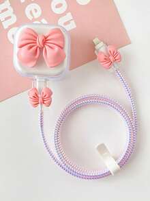 5pcs UK Plug Apple 20W Charger Protective Case Set, Compatible With Apple Foldable 3-Pin Charger Head, 15/16 Data Cable Nan Charger Protector Charger Case Phone Accessories