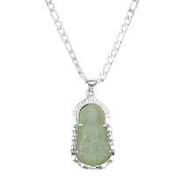 dollrinboy 1 chiếc vòng cổ mặt dây chuyền Phật Quan Âm mạ vàng 18K màu xanh lá cây dành cho nam nữ, đồ trang trí Phật giáo, dây chuyền phẳng 3MM - Quán Âm - Xem 14