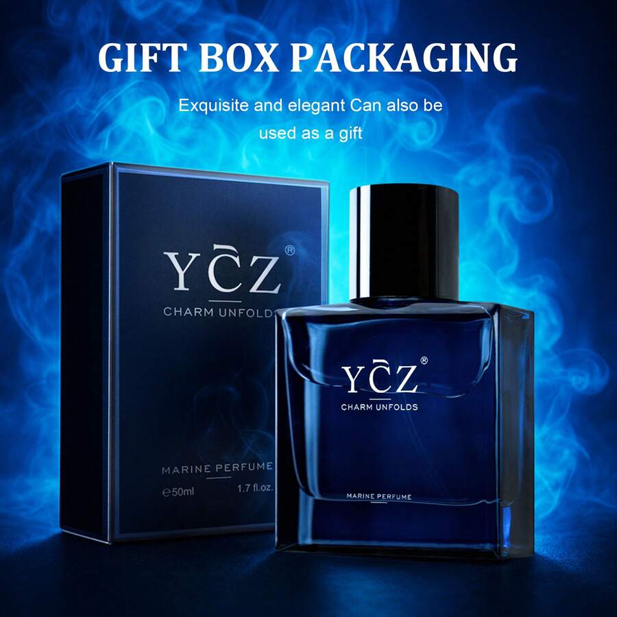 YCZ YCZ Midnight Navy Men's Perfume, Long-Lasting Essence Spray, Men's Edition. 1.7 Oz (50 Ml). Long-Lasting Essence Spray, Men's Edition. Top Notes: Pink Pepper, Grapefruit, Bergamot. Middle Notes: Jasmine, Ginger. Base Notes: Incense, Cedar, Musk. This Makes It An Ideal Gift For Men-A Collectible-Grade Perfume Suitable For Family Use, Helping You Enjoy A Peaceful Night's Sleep. - Màu xanh lam - Xem 1
