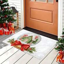 1 Stück Weihnachts-Badezimmermatte - Weihnachtliche Inneneinrichtung, Weihnachtsgeschenke, Weihnachtsdekoration für Zuhause, künstliche Wollfläche mit rutschfester TPR-Rückseite, weiches rechteckiges Design, maschinenwaschbar, geeignet für Badezimmer- oder Schlafzimmerdekoration, Weihnachts-Badezimmerdekoration und -Accessoires, einsetzbar für Hauseingang, Weihnachtsfeier, Schlafzimmer, Türbereich, Badezimmer, Küche, Waschraum, Landhausstil, tragbare personalisierte Mode-Badezimmermatte, schnelltrocknende Fußmatte, Badezimmermatte