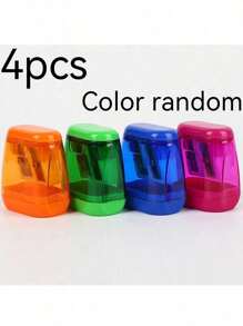 2/4/6/8/12pcs Manual Pencil Sharpener, Dual-Hole Handheld Design, Classroom And Home Office, Back To School - Multicolor - View 17