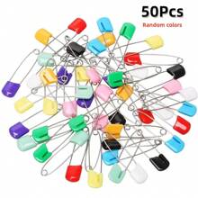 10/20/30/50个塑料头安全别针5厘米安全锁婴儿布尿布尿布别针扣DIY针别针缝纫用品 - Mixed Color - 查看 14