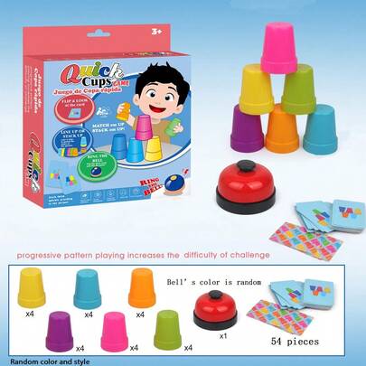 Kids Speed Training Toys Stack Cup Battle Table Game Indoor Family Party Game Toys Color Cognition Logic Training Classic Game