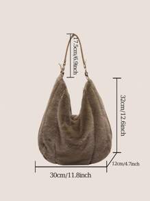 BAILEE 时尚优雅的新款秋冬柔软纯色毛绒大容量拉链女士单肩手提包，是职场女性的必备单品，适合大学、工作、商务、通勤、户外、旅行、野餐、办公室等各种场合，也适合工作、购物、参加晚宴、时尚活动以及赠送朋友。 - 彩色 - 查看 13