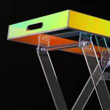 YUNRUX Acrylic Folding Table, Acrylic Side Table, Colorful Acrylic Side Table - 彩色 - 查看 6