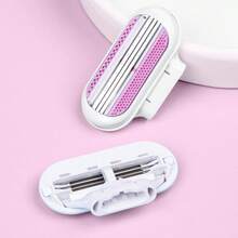 Women's Hair Removal Kit - 3-Ply Manual Razor With 4 Replaceable Blades | Suitable For Shaving The Bikini Line, Legs, And Underarms | Safe And Painless Manual Razor | Ergonomic Handle For Smooth Gliding | Skin-Friendly Design | Women's Shaving Kit For Silky-Smooth Skin - 彩色 - 查看 5