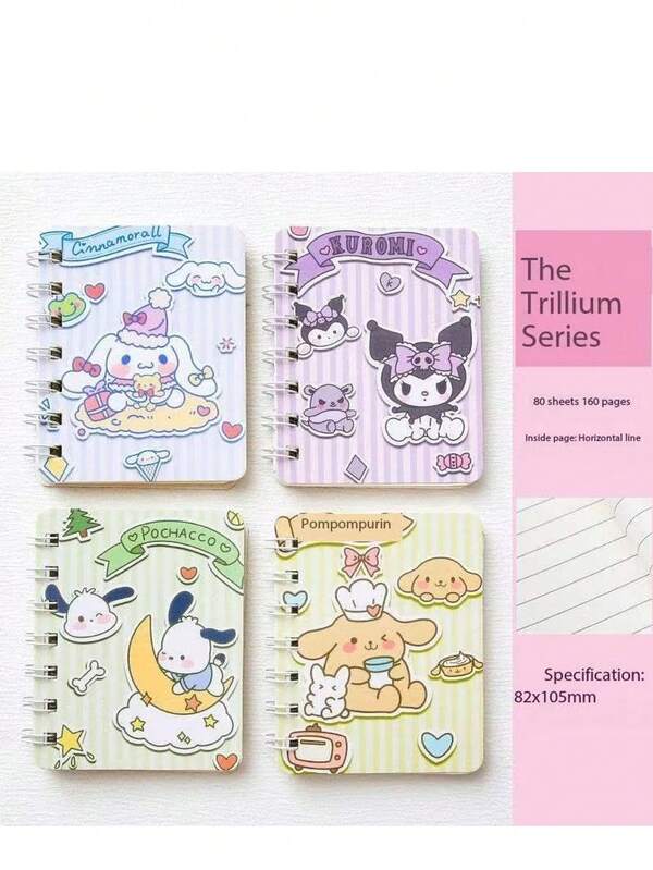 Sanrio 1pc Cute Sanrio Character High-Quality Notebook, Convenient For Children, Students, Gifts (Random Delivery)