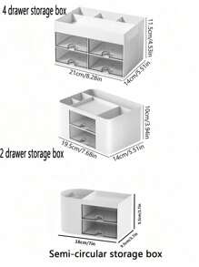 1pc Drawer Style Makeup Storage Box, Large Capacity Organizer, Suitable For Bedroom, Living Room, Bathroom And Desk - Easily Organize And Store Your Cosmetics And Makeup Products - White - View 7